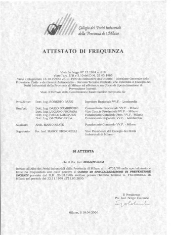 2000: Prevenzione incendi